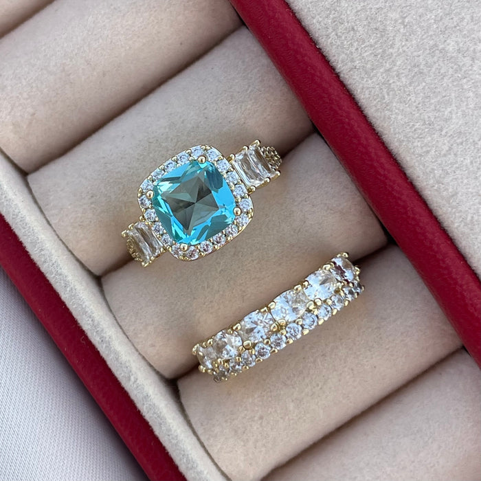 Anillo Brilliant celeste