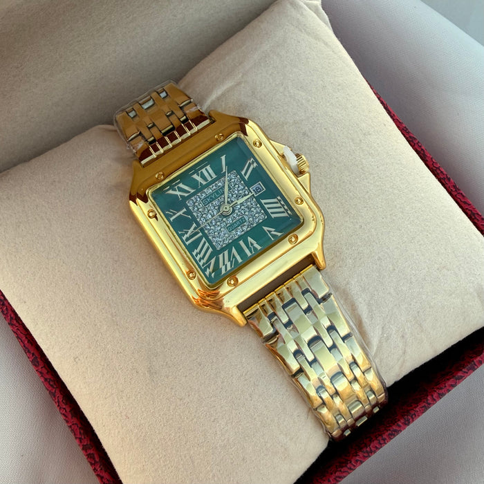 Reloj Carti dorado verde