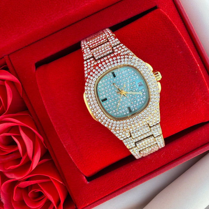 Reloj Bling celeste
