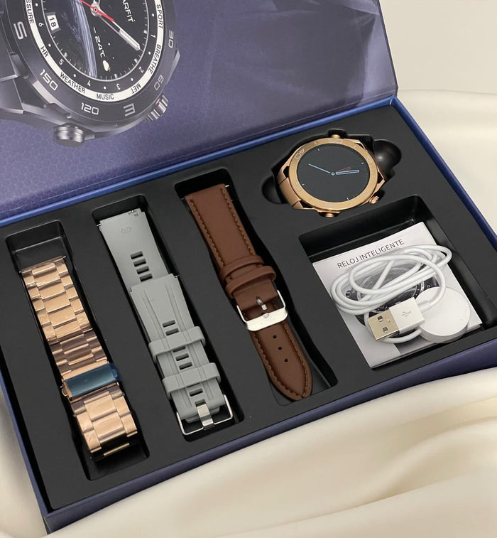 Reloj inteligente dorado