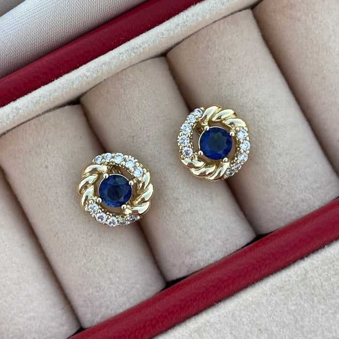 Pendientes Diamant azul zafiro