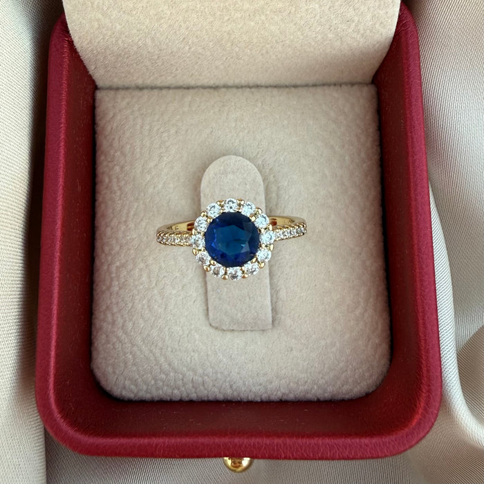 Anillo Promesa azul zafiro