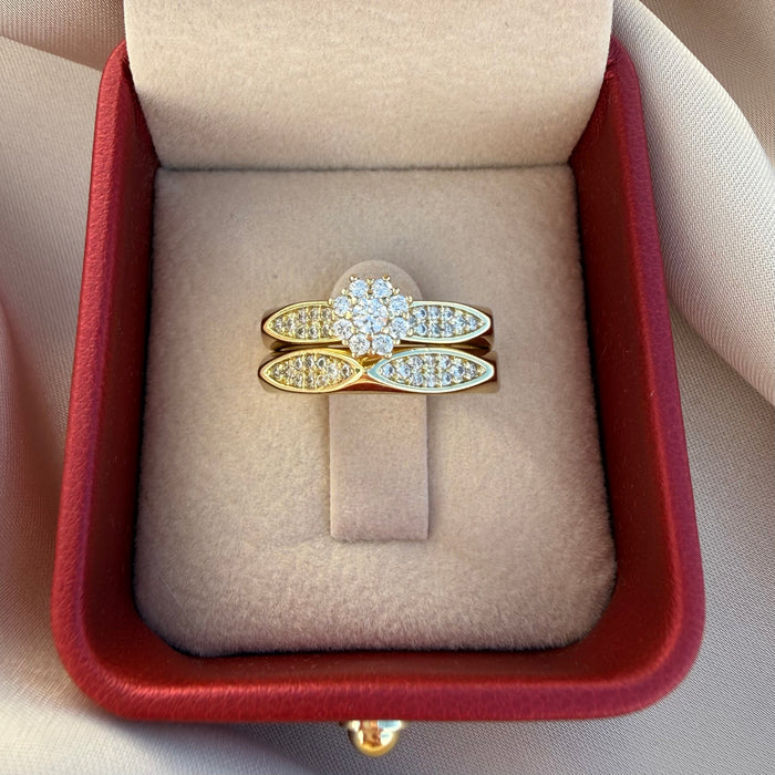 Anillo doble Rosette