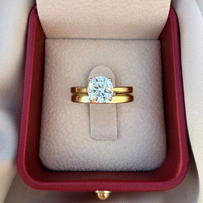 Anillo doble Solitario