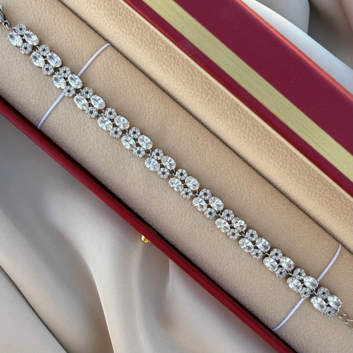 Pulsera Zircon oro blanco