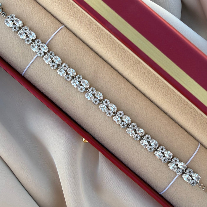 Pulsera Zircon oro blanco