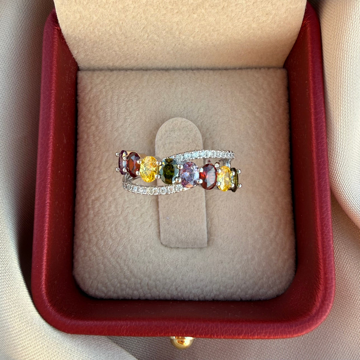 Anillo Diamantina multicolor
