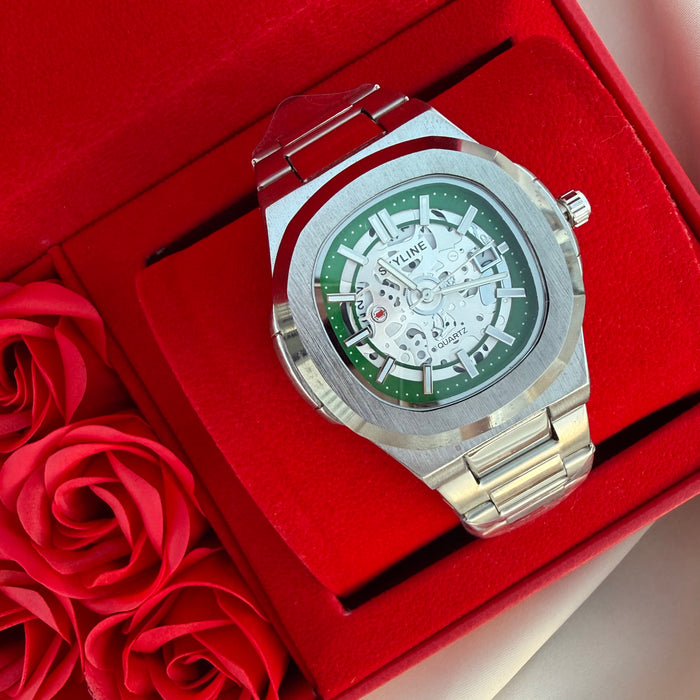 Reloj Longluxe plata verde