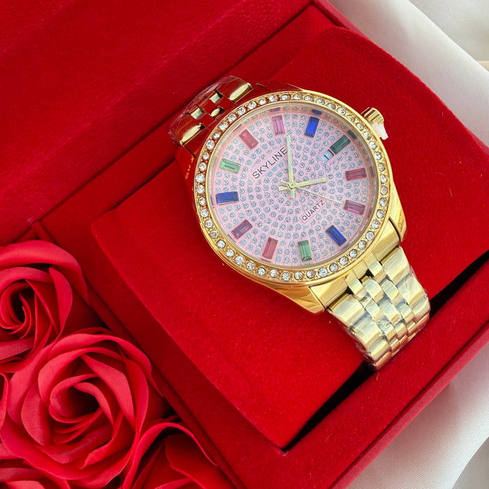 Reloj Multicolor dorado-rosa