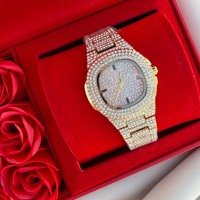Reloj Bling rosa