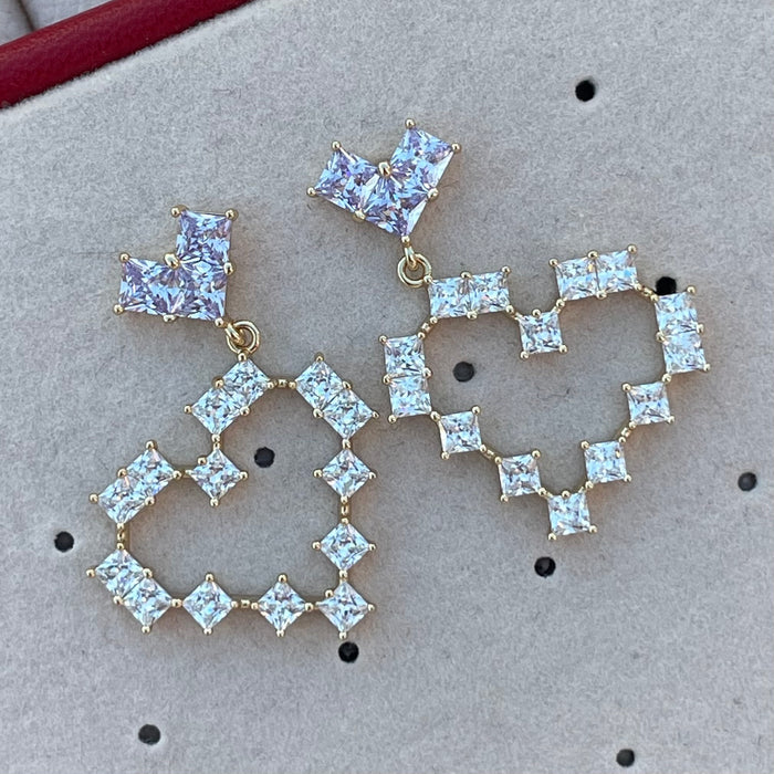 Pendientes Corazón lila