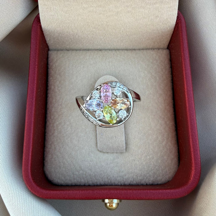 Anillo Flor multicolor claro