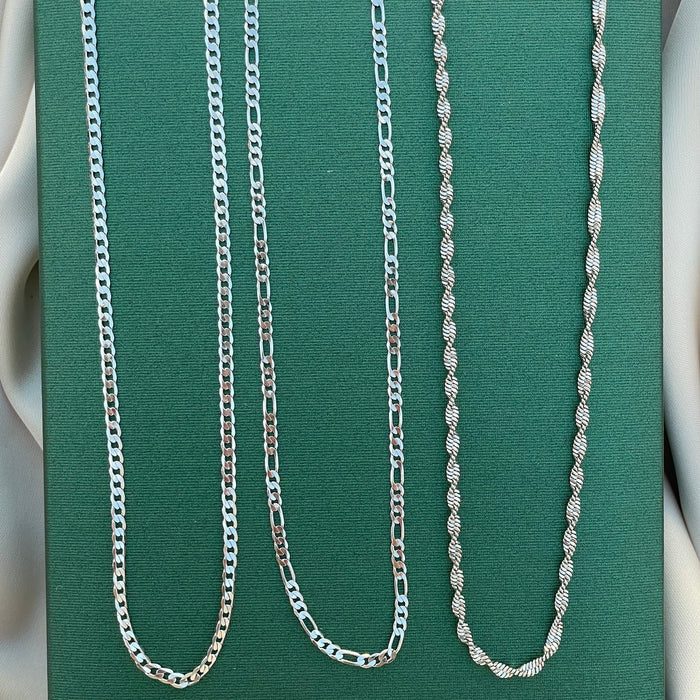 Cadenas Oro blanco laminado