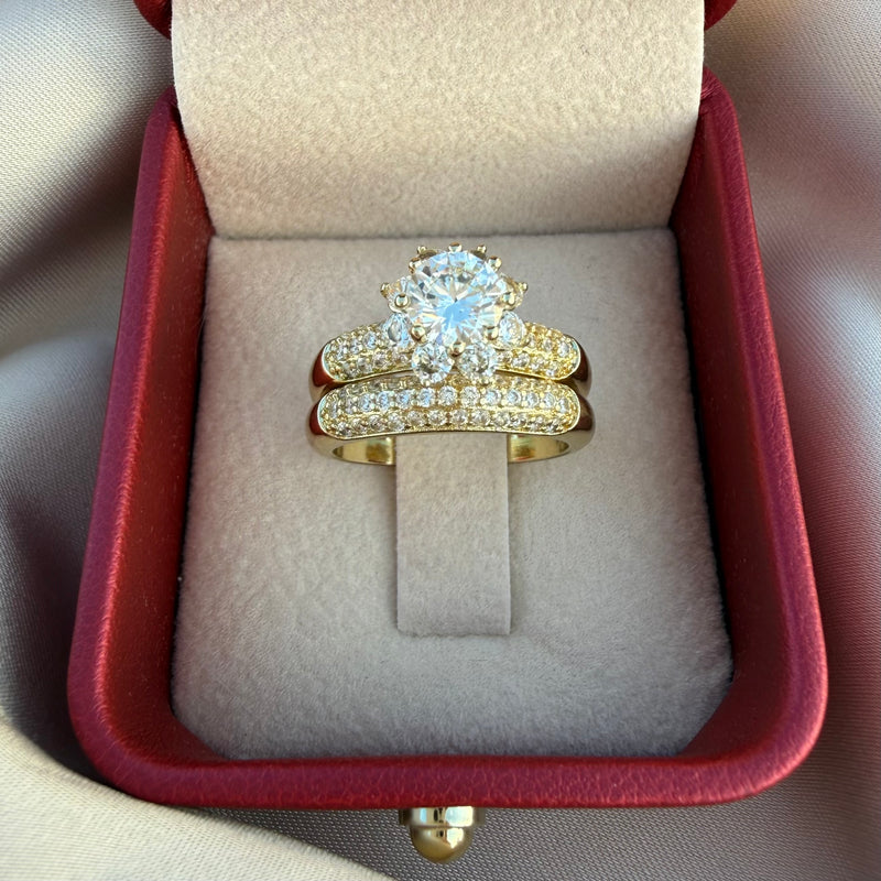 Anillo doble Moisanita