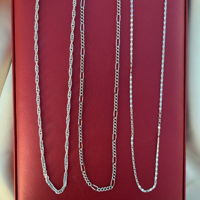 Cadenas Oro blanco laminado