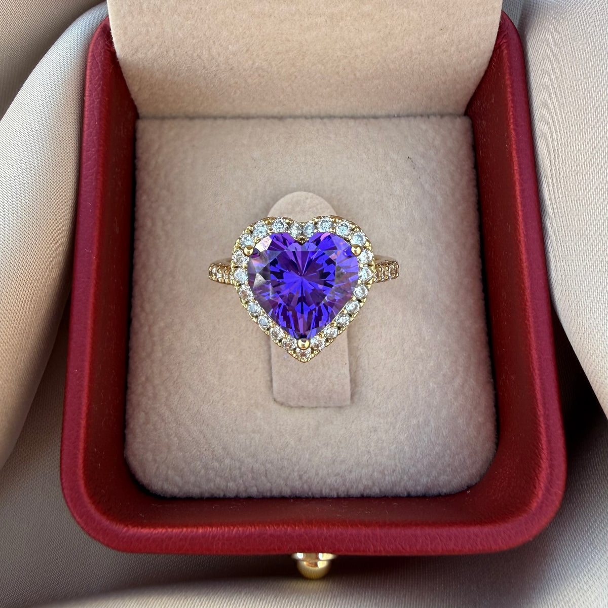 Anillo Corazón lila