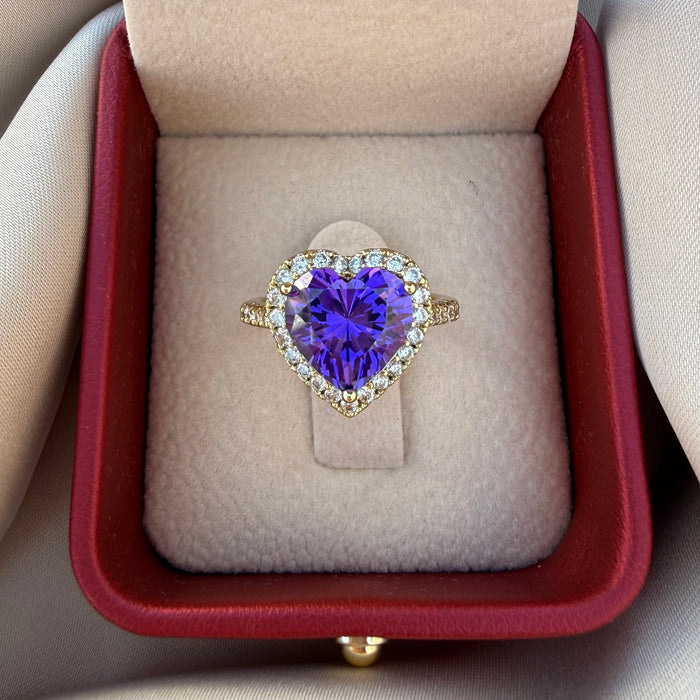 Anillo Corazón lila