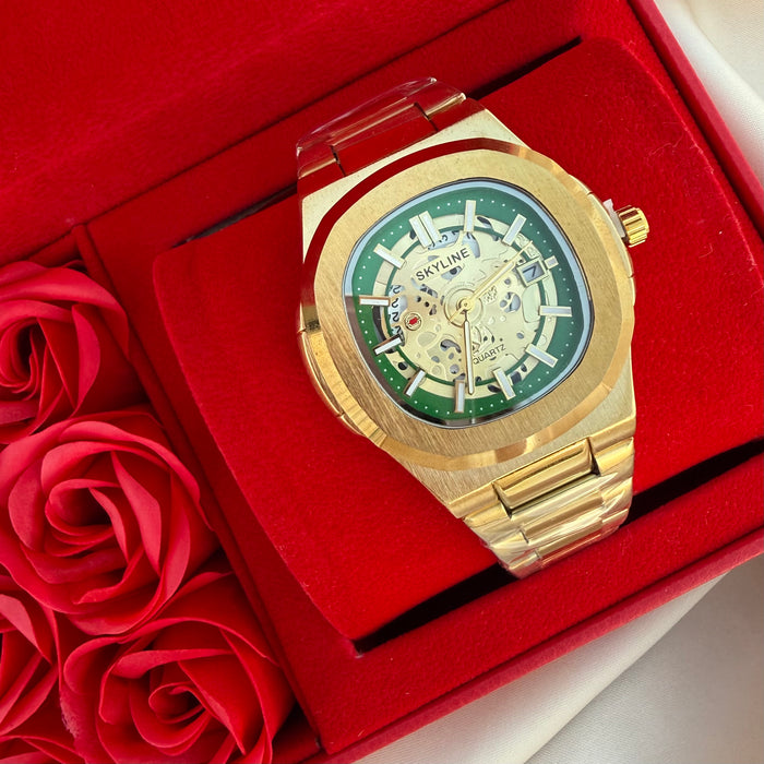 Reloj Longluxe dorado verde