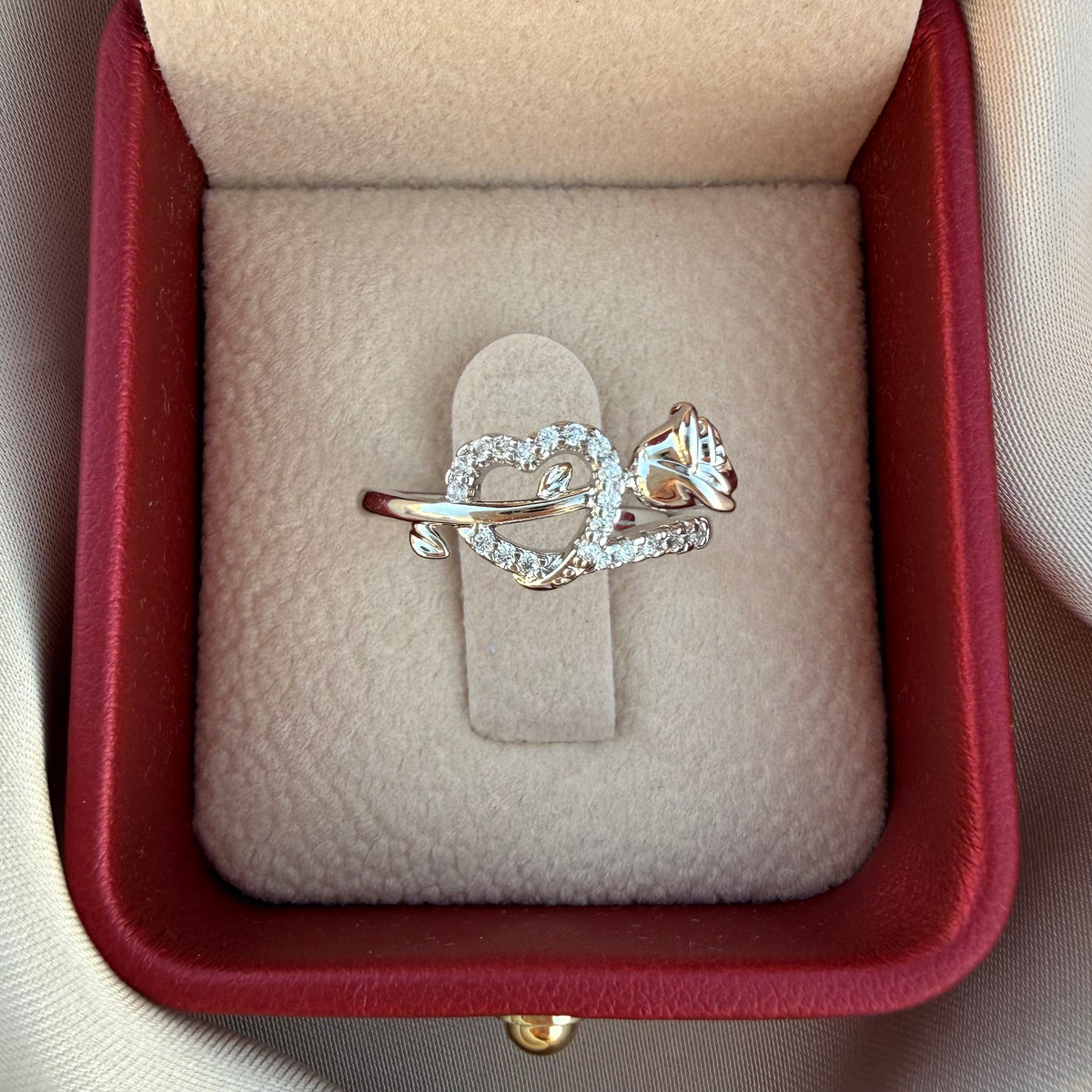 Anillo Rosa corazón