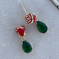 Pendientes Roja verde