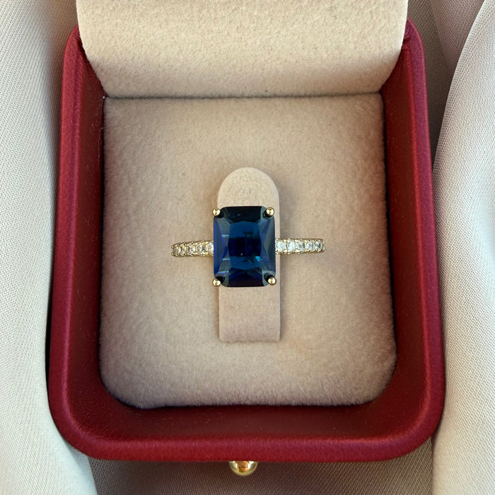 Anillo Victorian azul zafiro