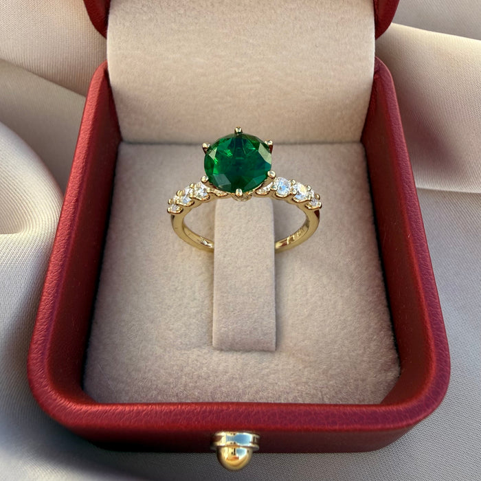 Anillo Elle verde esmeralda