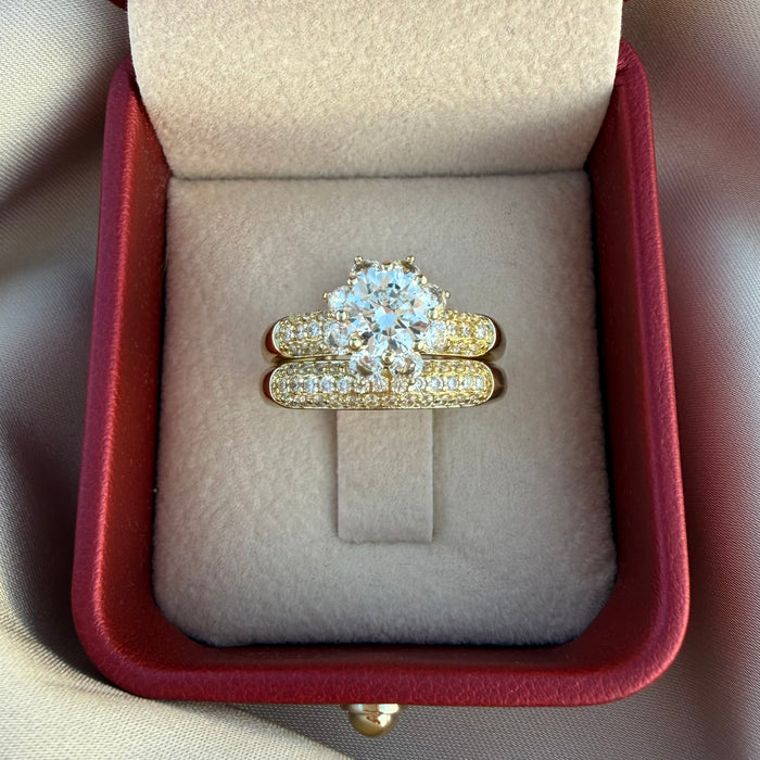 Anillo doble Moisanita