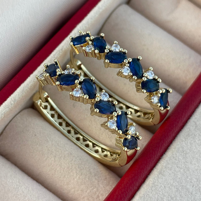 Argollas grandes Luxy azul zafiro