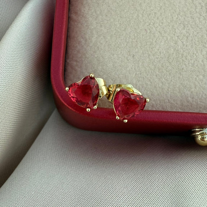 Pendientes Corazón rojo