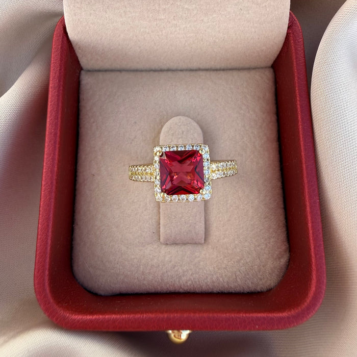 Anillo Esterlina rubí