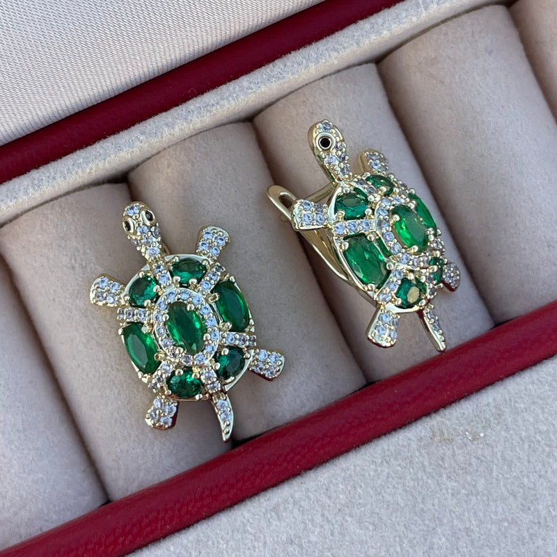 Pendientes Tortuga esmeralda