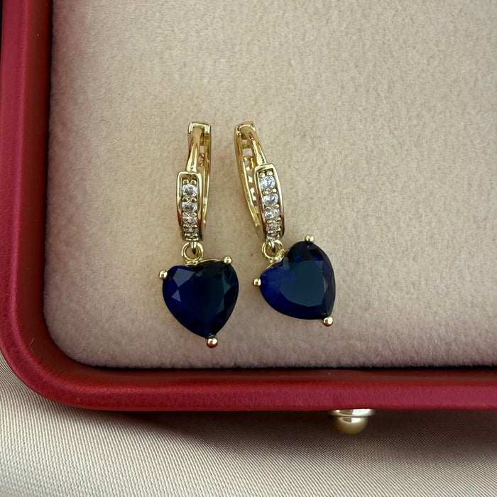 Pendientes Amor azul zafiro