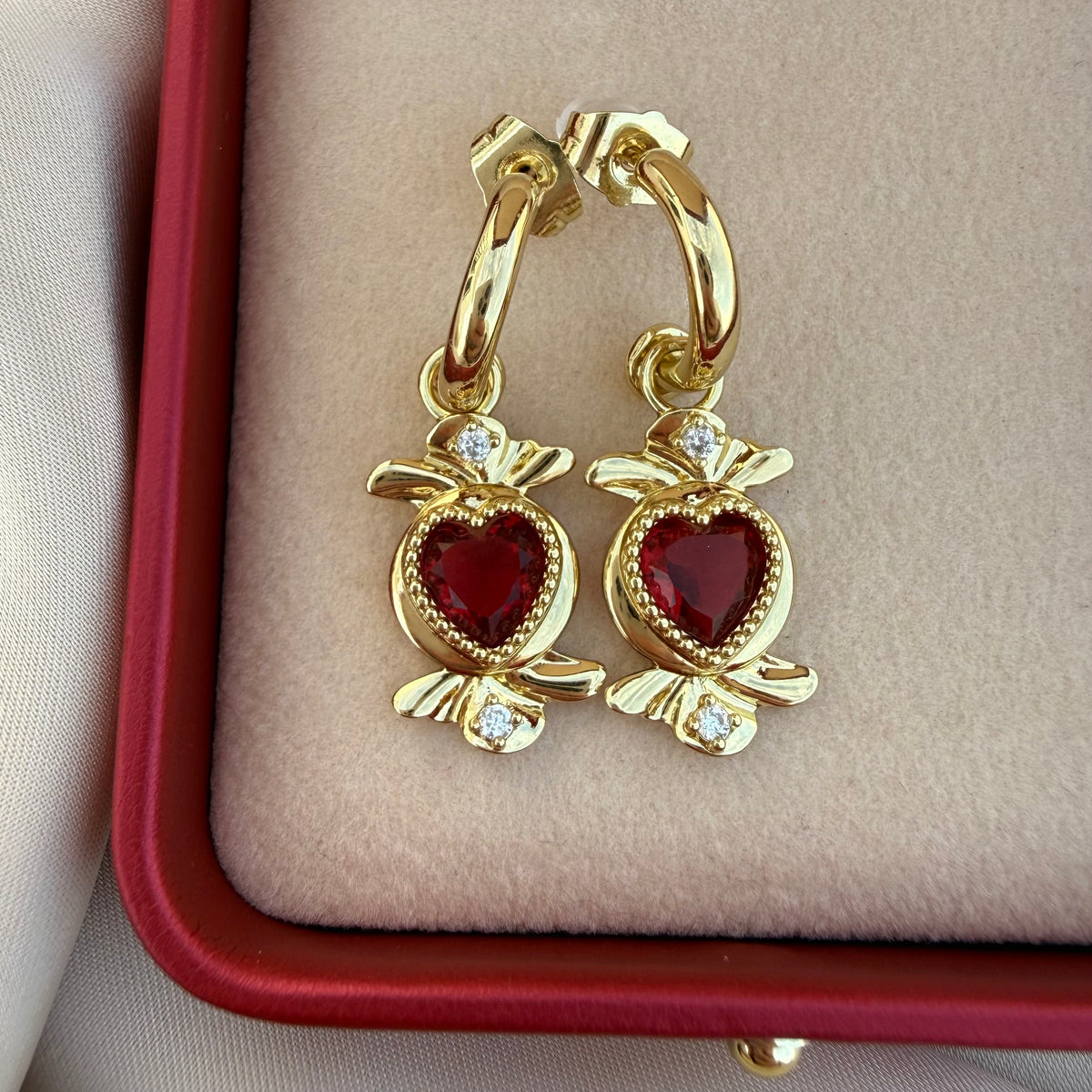 Pendientes Corazón rubí