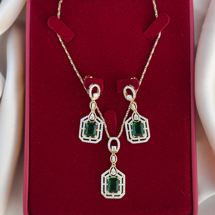 Conjunto Diamant verde esmeralda