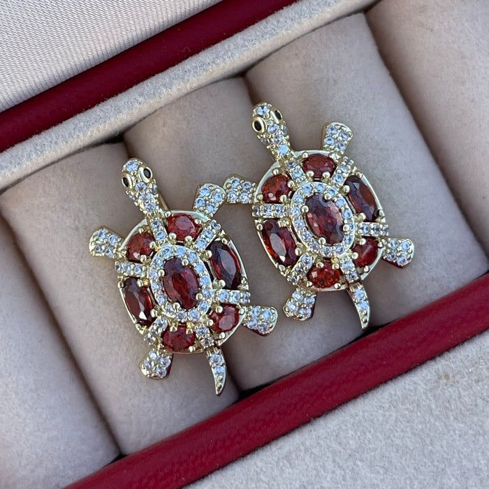 Pendientes Tortuga rubi