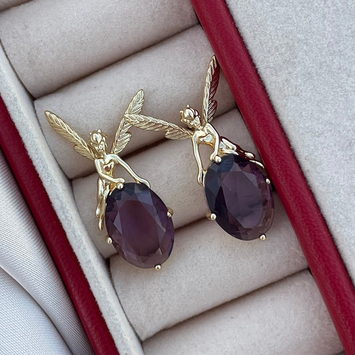 Pendientes Hada lila