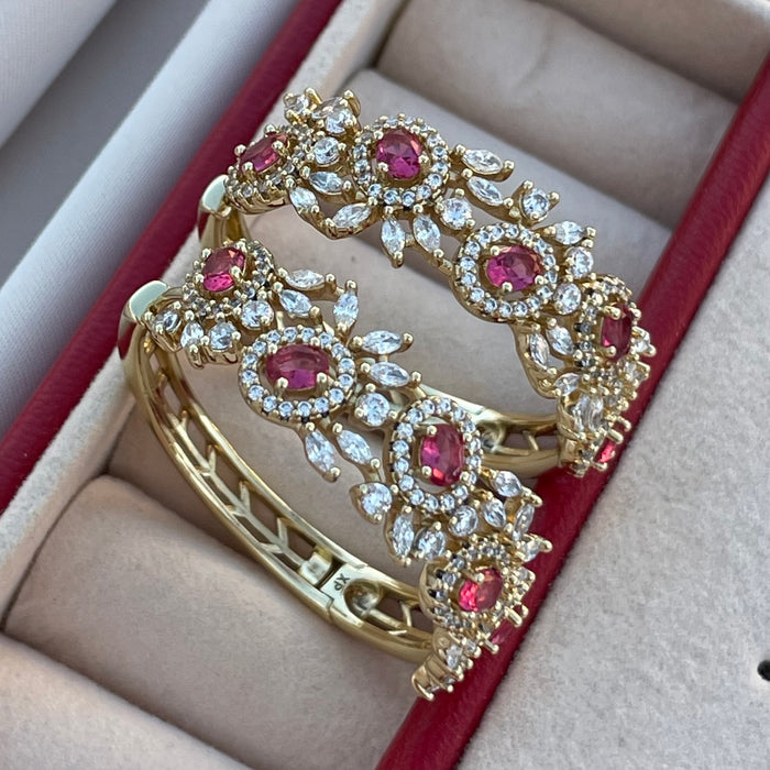 Argollas grandes Glamour rosa