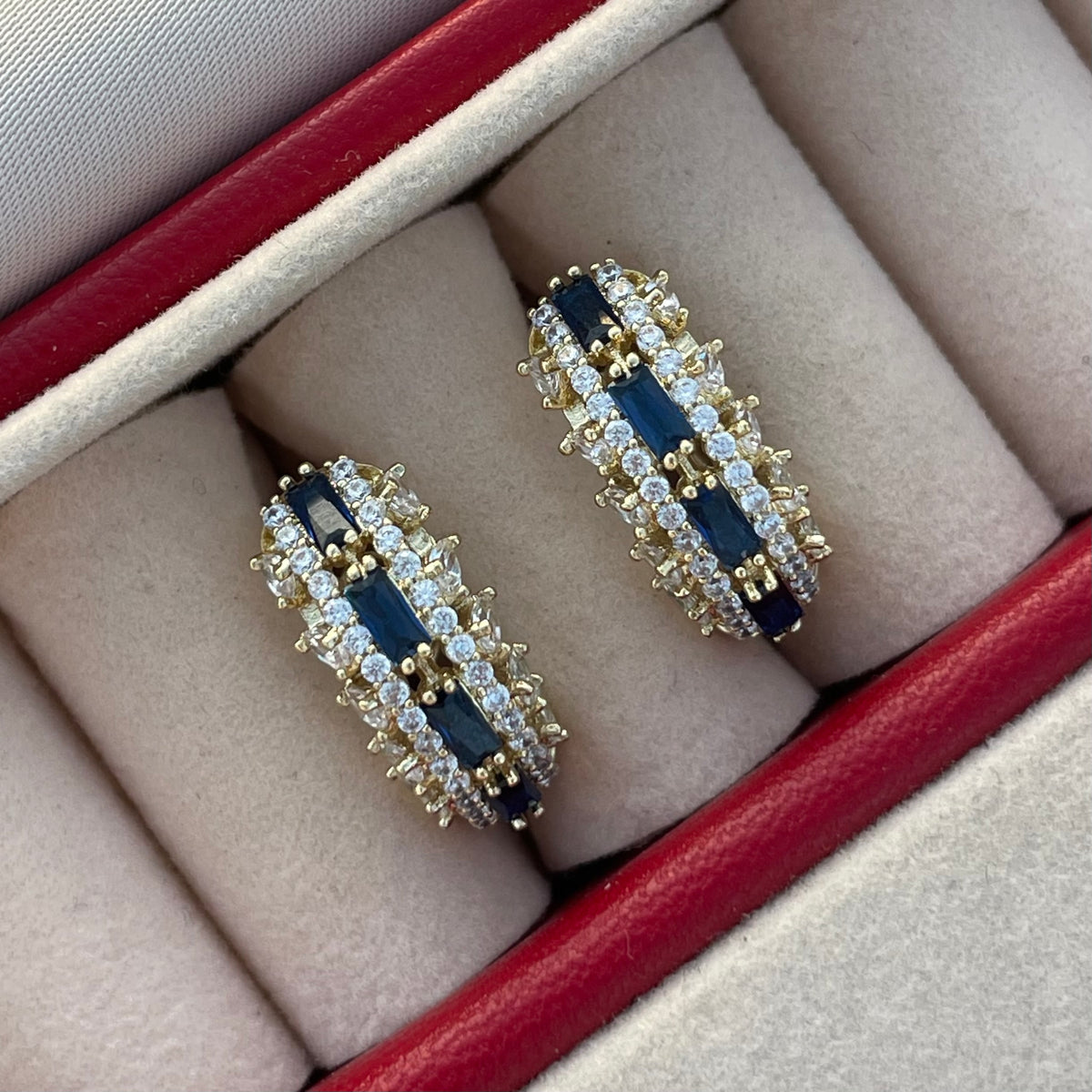 Pendientes Brilliant azul zafiro
