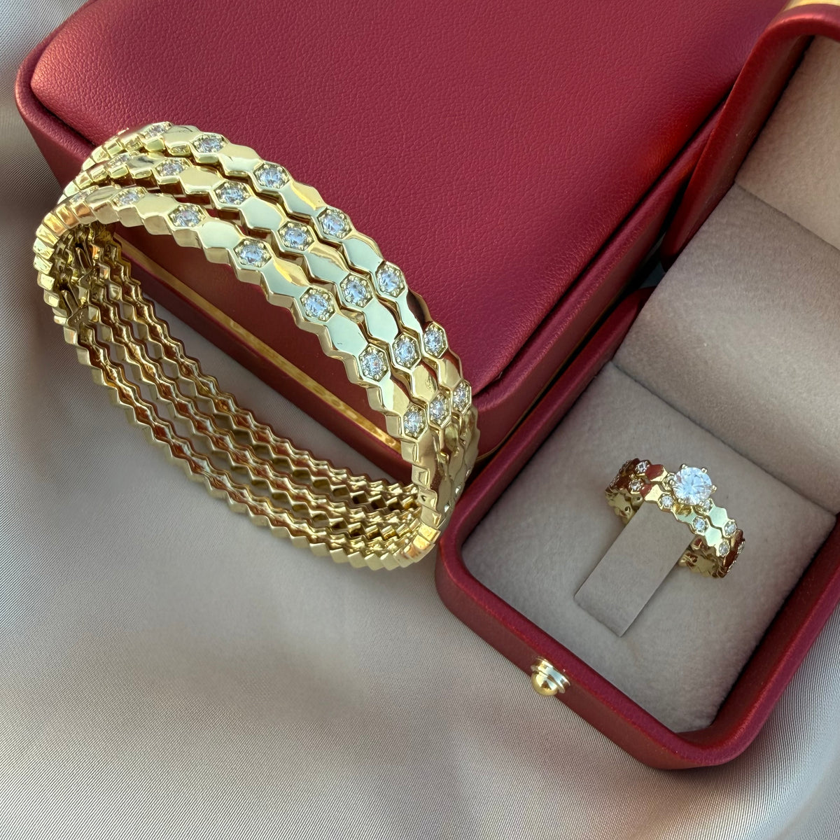 Pack brazaletes con anillo Amani